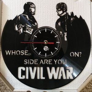 Iron Man vs Captain America Vinyl Record Clock